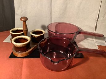 MCM Condiment  Trio & Corning Visions Cookware