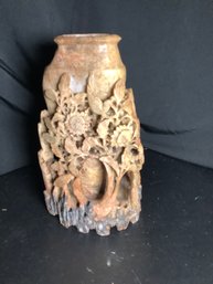 Carved Soapstone Vase Urn