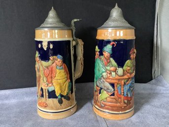 Authentic Hand Painted Beer Steins From Germany