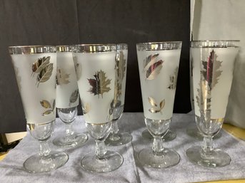 Pilsner  (Beer) Silver Leaf Glasses