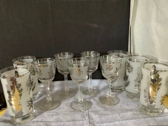 Silver Leaf Drinking Glasses & Apertif Glasses