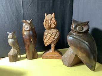 Wood Carved Owls