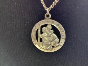 Sterling Silver St. Christophers Pendant & Chain