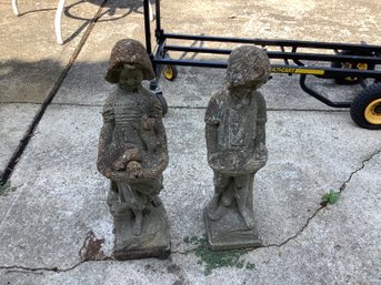 2 Cement Garden Statues