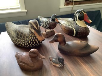 Carved & Painted Wood Ducks