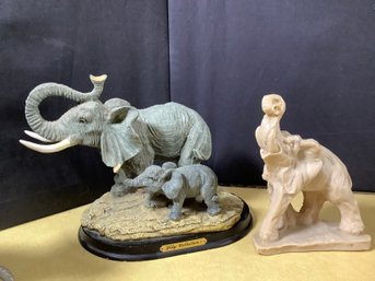 Lily Elephants & Resin Elephant Trunks Up