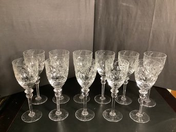 11 Vintage Rogaska Crystal Wine Water  Glasses