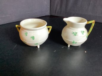 Vintage Belleek Sugar And Creamer