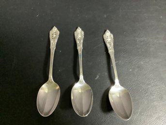 3 Wallace Sterling Silver Tea Spoons