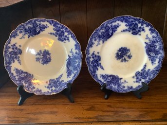 2 Matching Flo Blue Dinner Plates