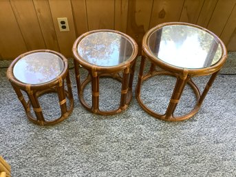 Stackable Rattan Round Tables