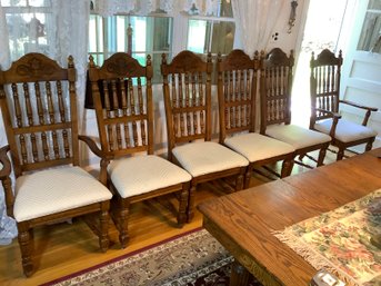 6 Oak Dining Room Chairs