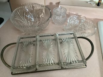 Crystal Appetizer Dish, Jelly Jar, Cut Crystal Bowl & More