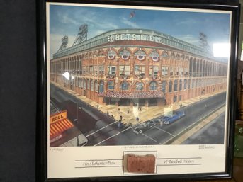 Authentic Piece Of EBBETS Field Framed L.E. 1300/1957