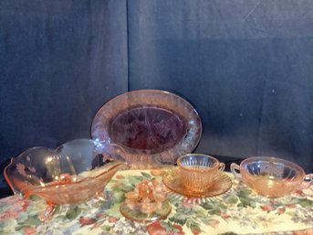 Additional  Clean Pink Depression Glass-5pcs-see Description