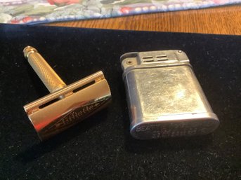 Gillette Gold Razor & Beattie Jet Lighter