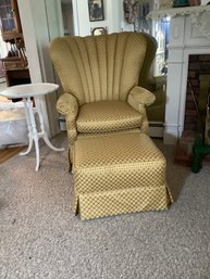 Wing Back Chair & Matching  Ottoman