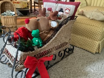 Christmas In July-Rattan Sled- Friends Included