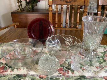 Handy Glassware-Bowl, Vase, Ruby Glass & More-See Description