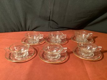 Expresso Set W/ Handled  Cups & Saucers