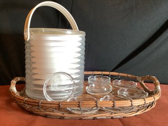 Glass Coasters, Ice Bucket  & Serving Tray