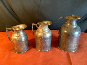 Three Morton Parker  SilverPlate Pitchers