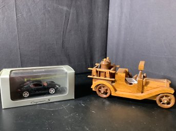 Wooden Fire Truck &  New-Metal Porsche