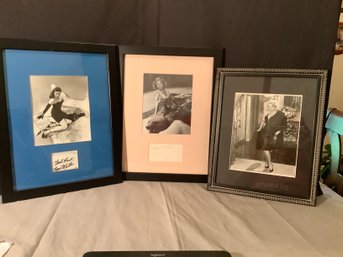 3 Framed Photos Of Actresses From The Past