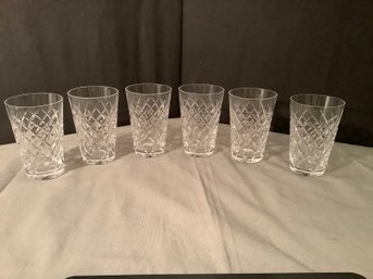 6 Waterford Crystal Water Glasses