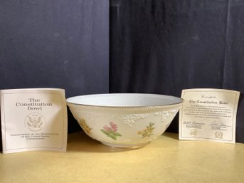 Large Lenox The Constitution Bicentennial  Bowl W/ COA Limited Edtion