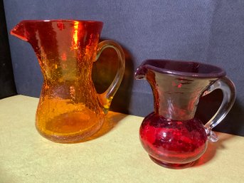 Amborina  Pitcher Plus Red Crackle Glass Pitcher