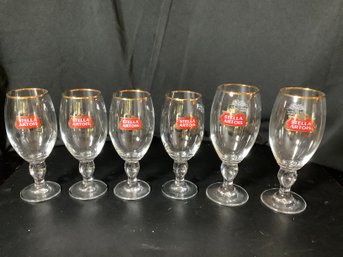 6 Stella Artois Beer Glasses