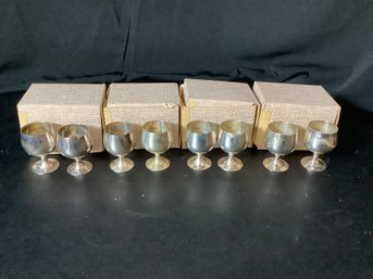 8 Vintage  Silver Plate Cordial Shot Cups