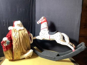 Santa & Lage Metal Rocking Horse