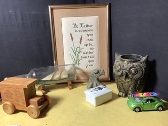 A Gentlemans Lot  Includes Wood Coin Bank & More