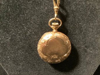 Waltham 14 Kt Gold Pocket Watch W/ 18 Kt Gold Chain