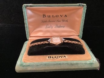 Vintage Lady Bulova Watch  In Case