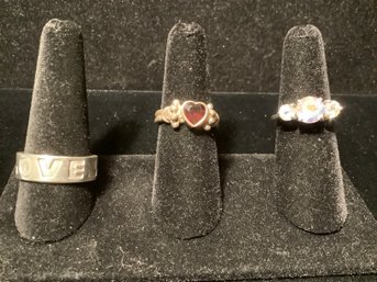 Sterling Silver 925 Rings-Group Of 3