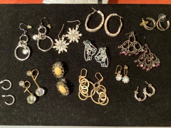 One Dozen Costume Jewelry Earrings