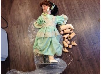 Antique Composite Doll With Porcelain Face