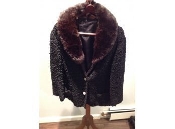 Persian Lamb Jacket With Mink Collar