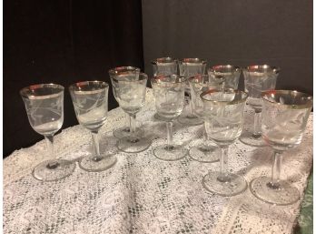 Etched Cordial Glasses