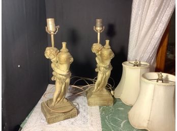 Matching Pair Of Antique Figural Lamps