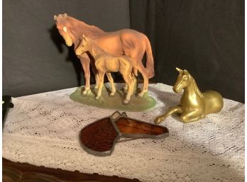 Porcelain Hand Painted Mare & Foal & More-Read Description