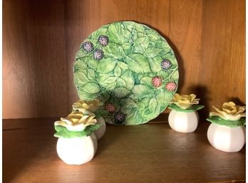 Set Of 4 Flower Candle Holders & More