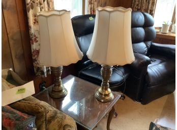 Pair Of Matching Brass Lamps