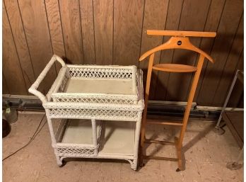 Wicker Cart And Butler