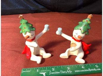 Vintage Snowman Christmas Candle Huggers