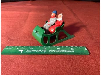 Vintage Die Cast Metal Sled And Figures