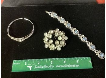 1950s Brooch & Vintage Bracelets